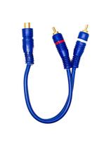 Cabo De Audio Y 1 Rca Femea + 2 Rca Macho Gold Azul