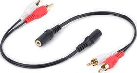 Cabo de áudio Y PASOW 3,5 mm estéreo fêmea para 2RCA macho (pacote com 2)