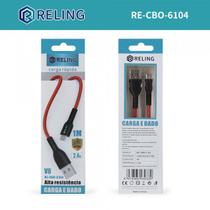 Cabo De Carga e Transferência de Dados V8 Alta Qualidade 2.4A Reling