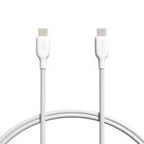Cabo de carregador Amazon Basics USB-C para USB-C 2.0 Fast de 3 pés branco