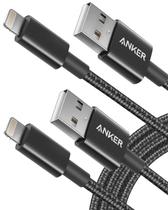 Cabo de carregador Anker Premium Nylon USB-A para Lightning 1,8 m, pacote com 2