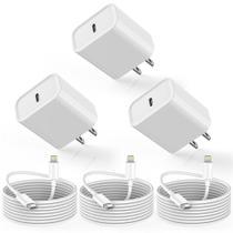Cabo de carregador DelTucci iPhone de 10 pés, pacote com 3 pés e adaptador de 20 W