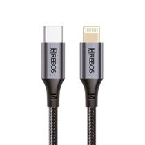 Cabo de Carregador para Iphon USB C Lighting Hrebos Carga Rápida 27W Cabo de Dados Original 1 Metro