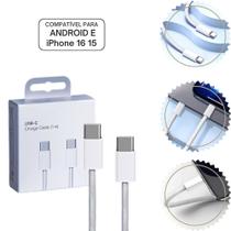 Cabo de Carregador Trançado Usb Tipo C Compativel P/ iPhone 15 16 Plus Pró Max MFI Resistente PD IOS