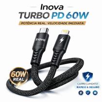 Cabo De Carregador UsbC Para Lightning Turbo 60w Inova Md13169