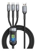 Cabo de Carregamento 3 em 1 100W Reforçado Nylon Tipo C Micro USB V8 Universal