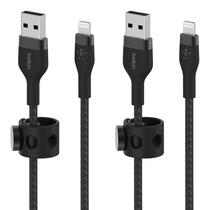 Cabo de carregamento Belkin BoostCharge Pro Flex 2m preto, pacote com 2 Cabo de carregamento Belkin BoostCharge Pro Flex 2m preto, pacote com 2