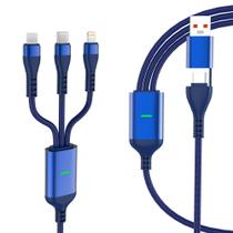 Cabo de carregamento clickfish 100W USB C para carregador múltiplo de nylon