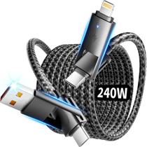 Cabo de carregamento com carregamento rápido USB 4 em 1 de 240 W para USB C