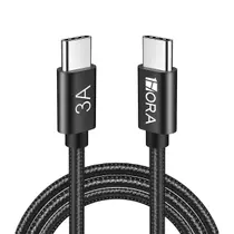Cabo De Carregamento Dados 1hora Usb C Macho 3a 2m Preto