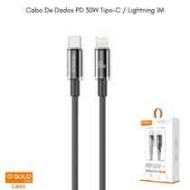 Cabo De Carregamento Dados PD 30W Gold Tipo C Lightning 1M Cabo De Carregamento Dados PD 30W Gold Tipo C Lightning 1M