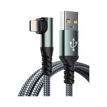 Cabo De Carregamento De 90 Graus Para iPhone 1m 2m 3m USB Lightning Trançado Em Nylon Para iPhone 14