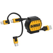 Cabo de carregamento DEWALT 3 em 1 retrátil de 1 m para iPhones/Samsung