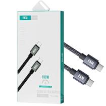 Cabo De Carregamento E Transferência De Dados USB Tipo C E USB Tipo C FAM FCA2202 1.2M Preto. Cabo De Carregamento E Transferência De Dados USB Tipo C E USB Tipo C FAM FCA2202 1.2M Preto.