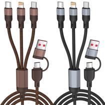 Cabo de Carregamento Firsting 5 em 1 Nylon 1,2 m - Kit com 2 Unidades Cabo de Carregamento Firsting 5 em 1 Nylon 1,2 m - Kit com 2 Unidades