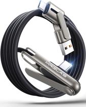 Cabo de Carregamento MRGLAS 240W Tipo C 90 com Suporte 1,2m Cabo de Carregamento MRGLAS 240W Tipo C 90 com Suporte 1,2m