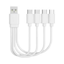 Cabo De Carregamento Multi USB 4 Em 1 Curto De 20cm Tipo C Micro USB Divisor De 4 Portas 5V 2A