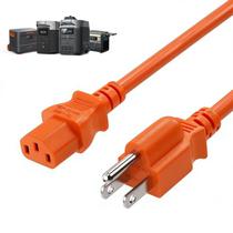 Cabo de Carregamento para Estação de Energia Pesada, Cabo Rápido 14AWG para Jackery Explorer 2000/1500/1000 Pro, Ecoflow Delta/River Series, Bluetti EB3A Anker 757/767, Cabo de Energia AC 125V 15A Laranja (3m)