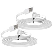 Cabo de carregamento PowGrow para bateria Spotlight Cam branca de 20 pés e 2 unidades