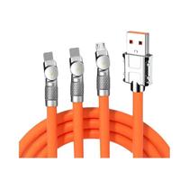 Cabo De Carregamento Rápido 120W 3 Em 1 Com Conector Em L Micro USB Tipo-C Múltiplos Cabos USB Para