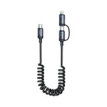 Cabo De Carregamento Rápido 2 Em 1 PD 60W Tipo C Para iPhone 15 pro Samsung S23 Xiaomi Car Spring