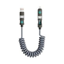 Cabo De Carregamento Rápido 4 Em 1 Tipo C Com Display LED Para iPhone 16 15 Samsung Carregamento