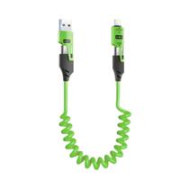 Cabo De Carregamento Rápido 4 Em 1 USB Tipo C Para Carro, Cabo Telescópico De 6A Micro USB Para