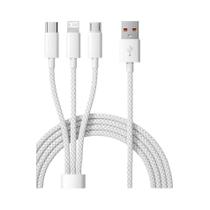 Cabo De Carregamento Rápido 66W 3 Em 1 6A Micro USB Tipo C Cabo De Dados Trançado De Nylon Para