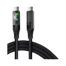 Cabo De Carregamento Rápido Tipo C 120W 6A USB-C Para Tipo C Cabo De Dados De Nylon Com Display LED