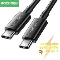 Cabo De Carregamento Rápido Tipo C Para USB C De 240W Para iPhone 15 Pro, Redmi Note 13, iPad,