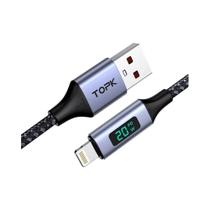 Cabo de Carregamento Rápido TOPK (Micro USB/Tipo C) 3A - Com Display Digital