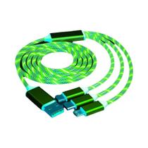 Cabo De Carregamento Rápido USB 3 Em 1 Com LED Luminoso Tipo C Para Acessórios De Celular Xiaomi