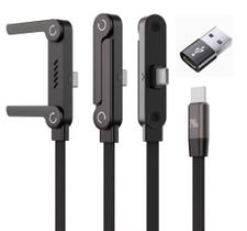 Cabo de carregamento rápido USBC, 2 em 1, com suporte dobrável, 240w 1,5 m com adaptador USB A incluso Cabo de carregamento rápido USBC, 2 em 1, com suporte dobrável, 240w 1,5 m com adaptador USB A incluso