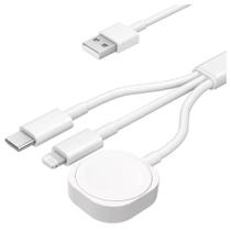 Cabo de carregamento sem fio compativel para telefones celulares, Lightning , USB-C e Apple whatch