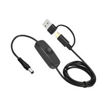 Cabo De Carregamento Tipo C Micro USB Com Interruptor Liga/Desliga Para Telefone E Ventilador USB