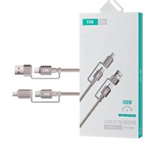 Cabo De Carregamento Transferência De Dados FAM FCA-2205 USB C USB A Lightning E 4 Em 1 1.2M