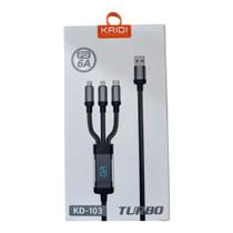 Cabo de carregamento turbo Kaidi 3 em 1 Cabo de carregamento turbo Kaidi 3 em 1