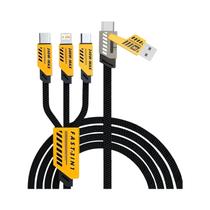 Cabo De Carregamento Universal 3 Em 1 USB 6A 240W Para Huawei Honor iPhone 15 Samsung Micro USB Tipo