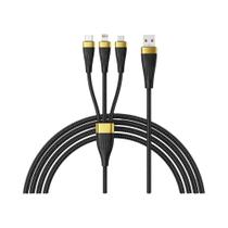 Cabo De Carregamento USB 3 Em 1 6A 100W Para Huawei Honor iPhone 14 Samsung Portátil Micro USB Tipo