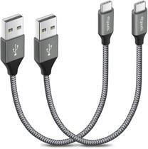 Cabo de carregamento USB-A para USB-C etguuds 30 cm, pacote com 2 unidades, cinza