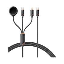 Cabo De Carregamento USB C De 100W Para Apple iWatch iPhone 16 15 14 13 pro Essager 3 Em 1 Rápido Cabo De Carregamento USB C De 100W Para Apple iWatch iPhone 16 15 14 13 pro Essager 3 Em 1 Rápido