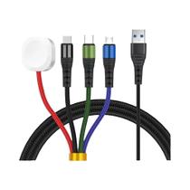 Cabo De Carregamento USB Multi 4 Em 1 De 30cm a 120cm Para iPhone, Android, iWatch, Tipo-C E Micro