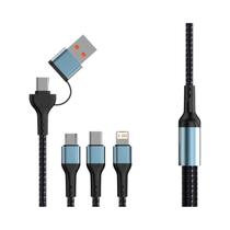 Cabo De Carregamento USB Tipo C 3 Em 1 De 240W 1,2M Para iPhone 16 15 14 13 Samsung Galaxy Xiaomi