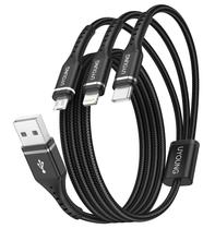 Cabo de carregamento UYOUNG Multi 3 em 1, 4 pés, pacote com 2 pés para iPhone/Samsung