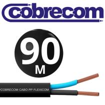 Cabo De cobre preto Pp 2x1,00mm 90 Metros