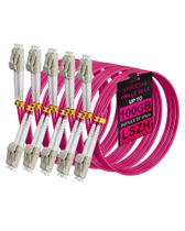 Cabo de conexão de fibra VANDESAIL LC para LC multimodo OM4 de 1 m, pacote com 5