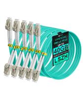 Cabo de conexão de fibra VANDESAIL LC para LC OM3 10G 40G 2m, pacote com 5