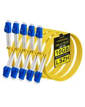 Cabo de conexão de fibra VANDESAIL LC para LC OS2, modo único, pacote com 2 m e 5