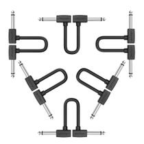 Cabo de conexão de guitarra Augioth 15 cm, pacote com 6, 1/4 TS, ângulo reto Cabo de conexão de guitarra Augioth 15 cm, pacote com 6, 1/4 TS, ângulo reto