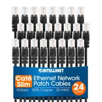 Cabo de conexão de rede Ethernet Intellinet Slim Cat6 1,5 pés 24 unidades Cabo de conexão de rede Ethernet Intellinet Slim Cat6 1,5 pés 24 unidades